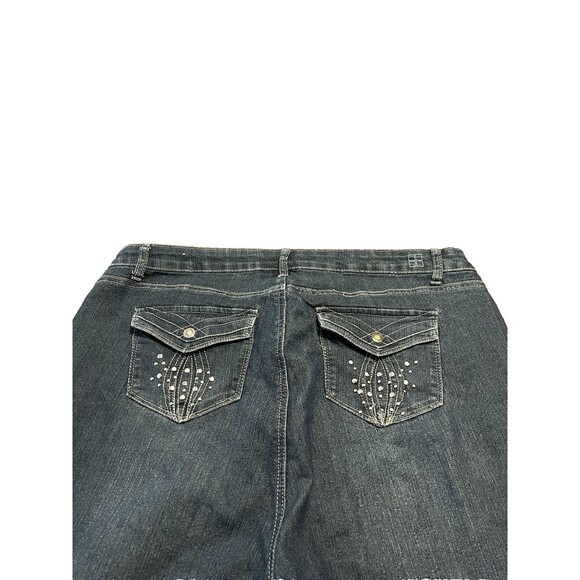 SALT WORKS MEDIUM RISE BOOT CUT RHINESTONE POCKET JEANS 20W BLUE - EUC - Picture 10 of 12